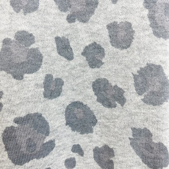 EXPRESS Gray Hi-Low V-Neck Oversized Dolman Leopard Cardigan Zippers Size M - Picture 5 of 11